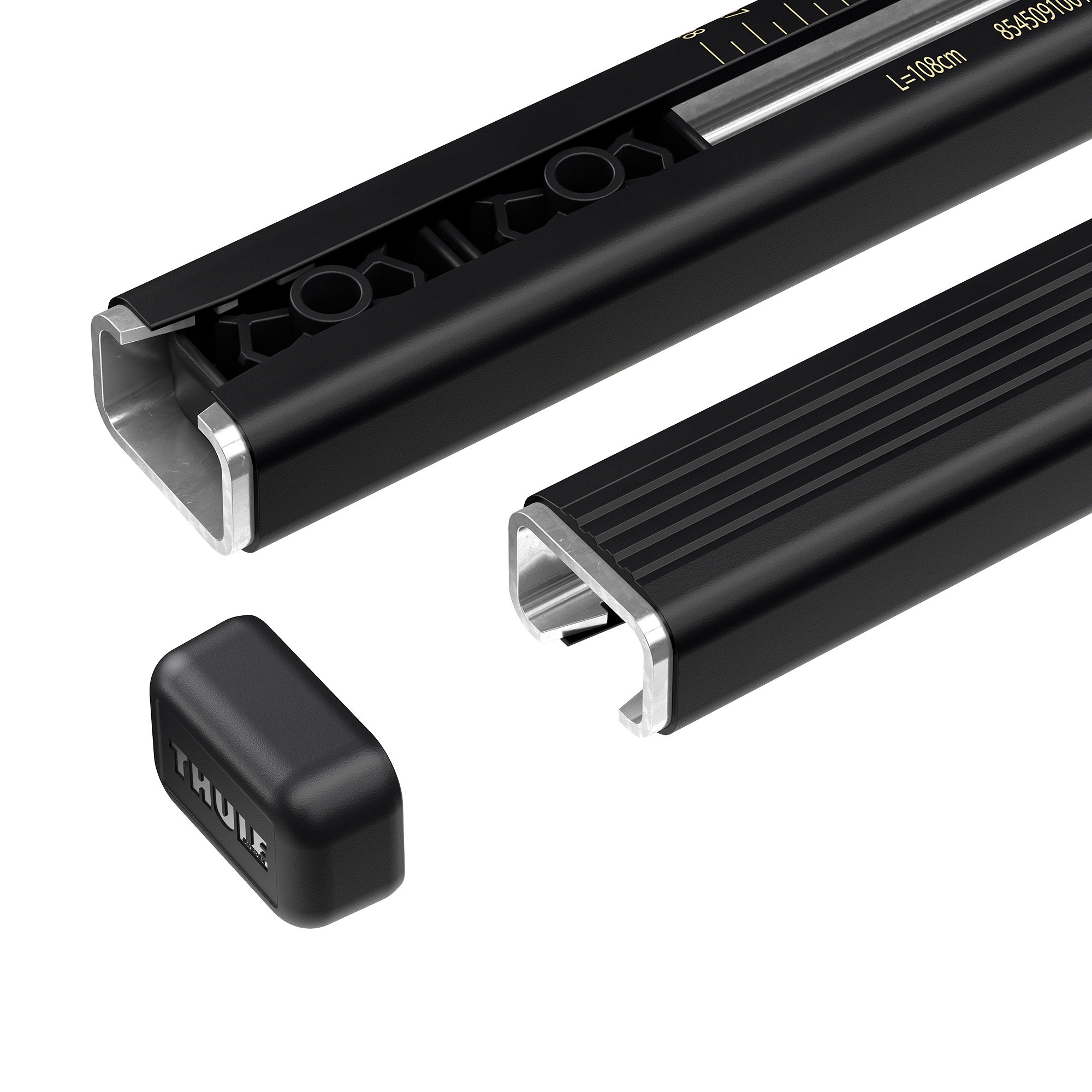 Buick LeSabre Coupe Coupe (1977 - 1985) Thule SquareBar Evo 135cm Kit - Rain Gutters