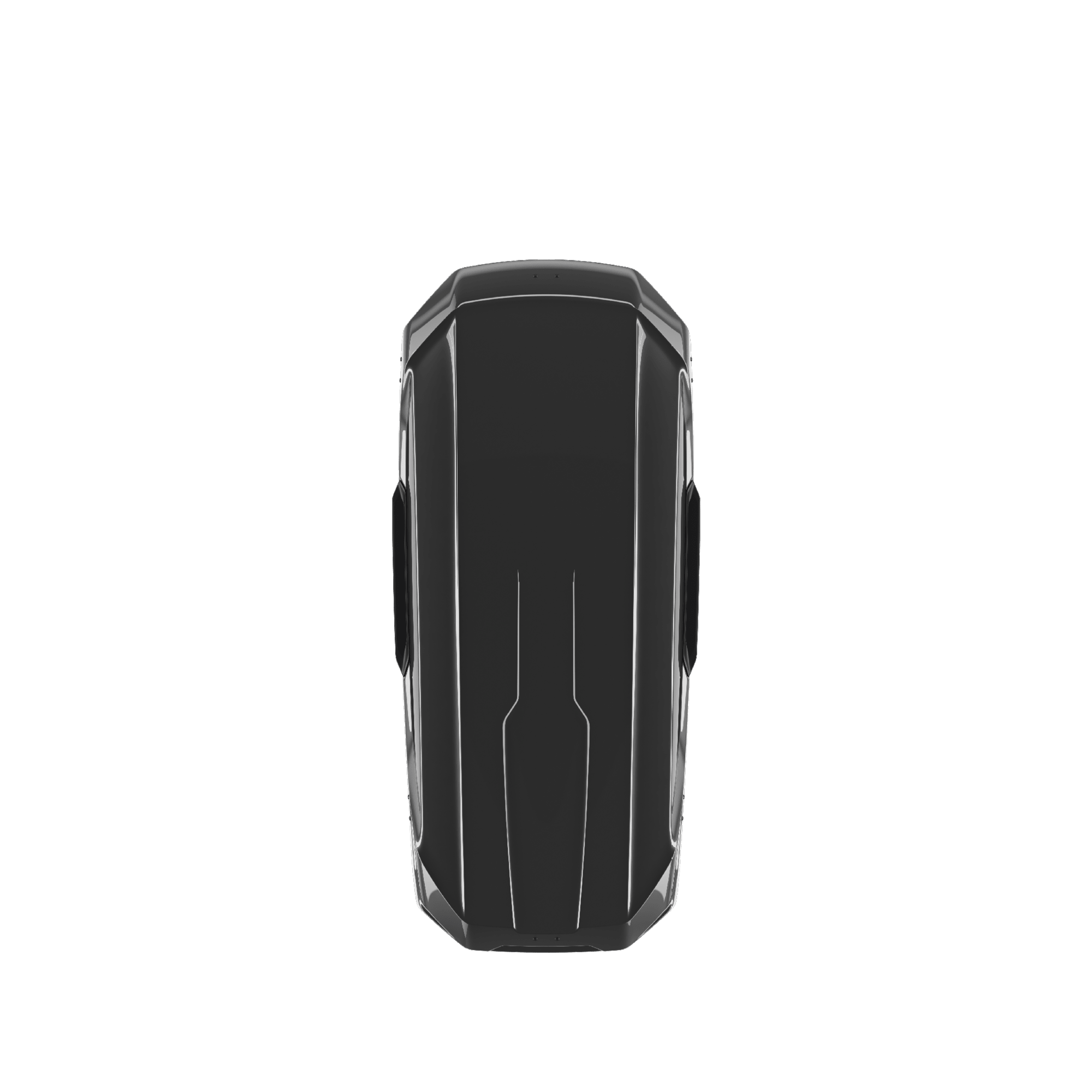 Thule Motion 3 L glossy black ABS plastic roof box with aerodynamic wing-shaped profile.