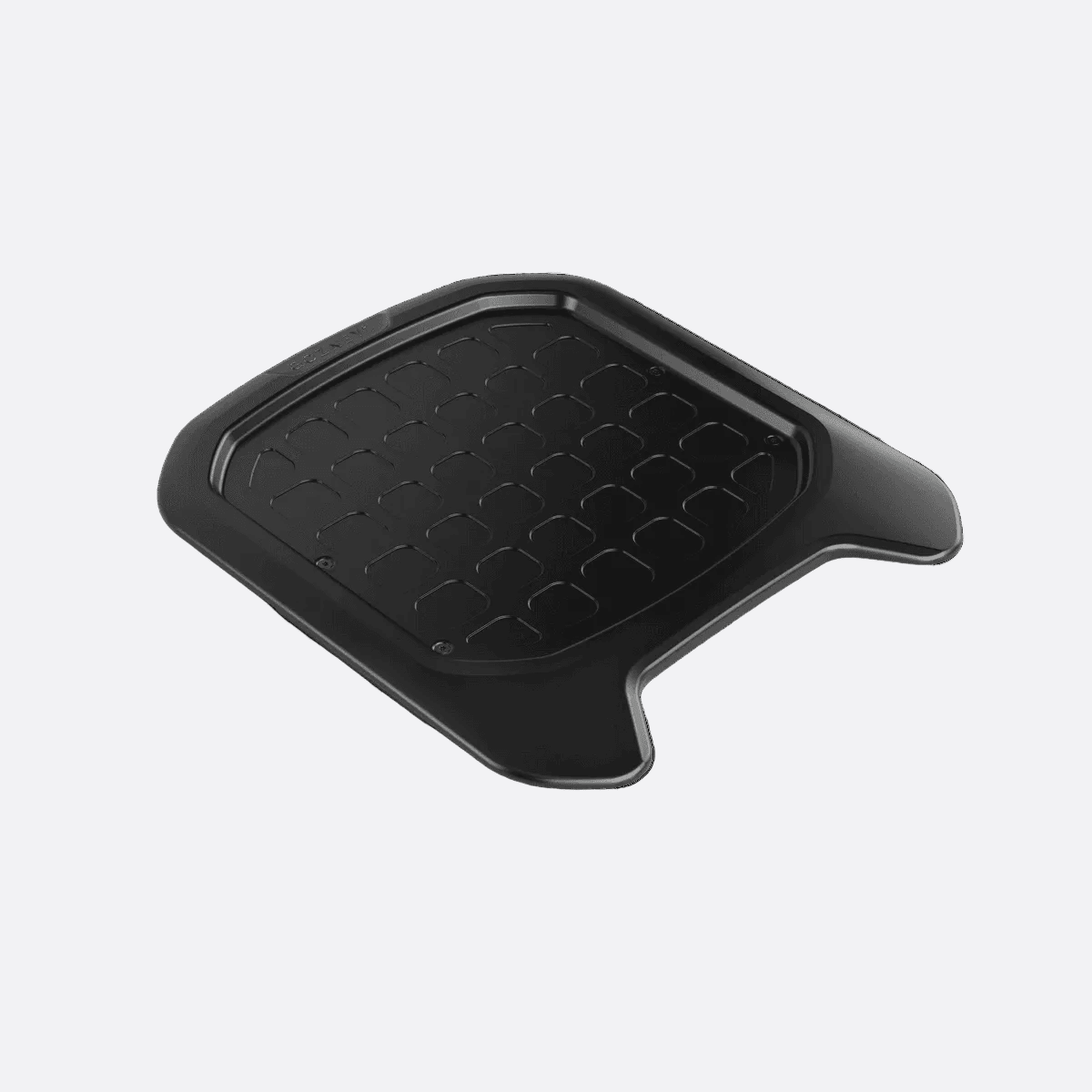 Black Tread Roof Rack with a textured square pattern and a removable fibre cutting board.