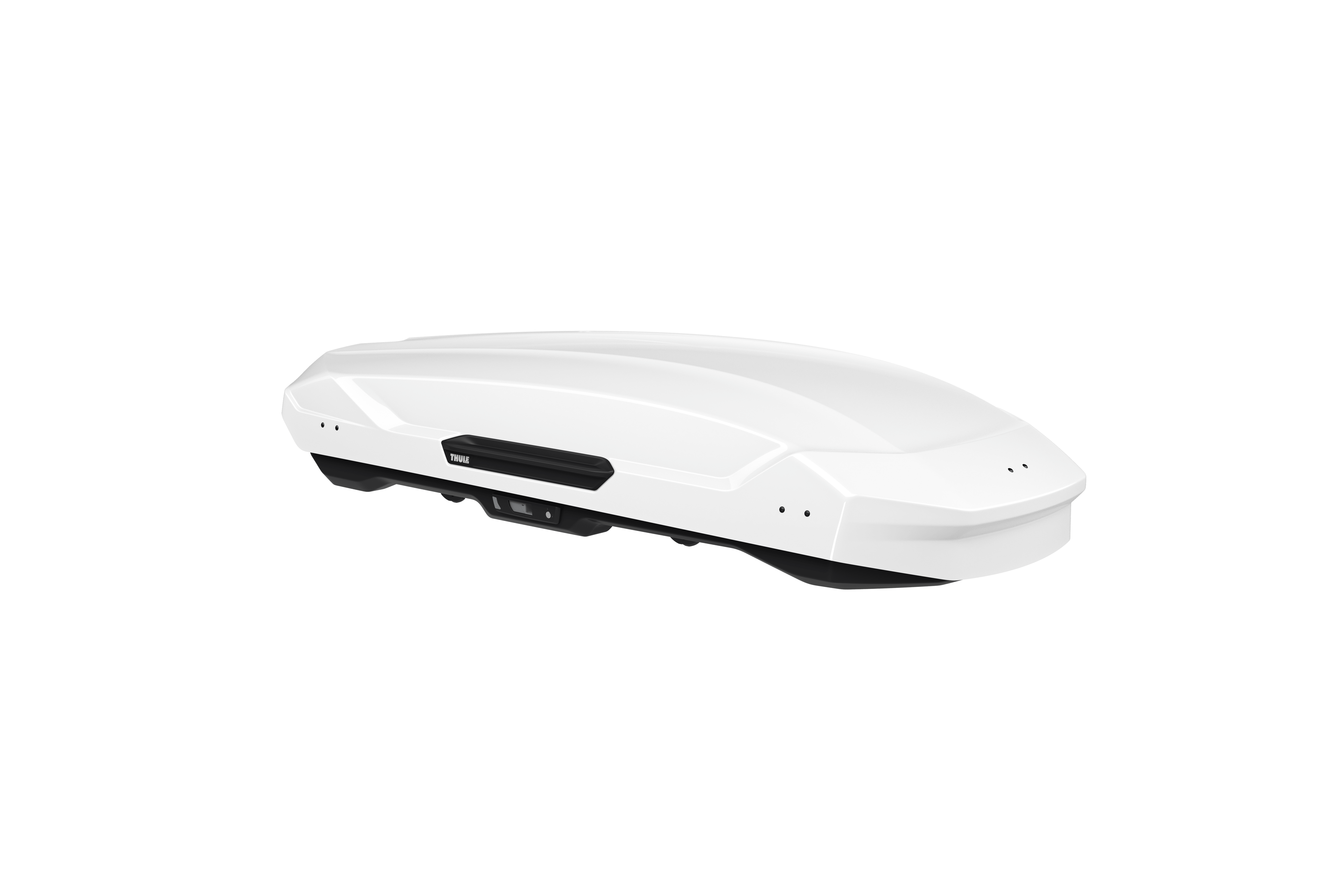 Thule Motion 3 XL white glossy ABS plastic roof box with sleek aerodynamic design.
