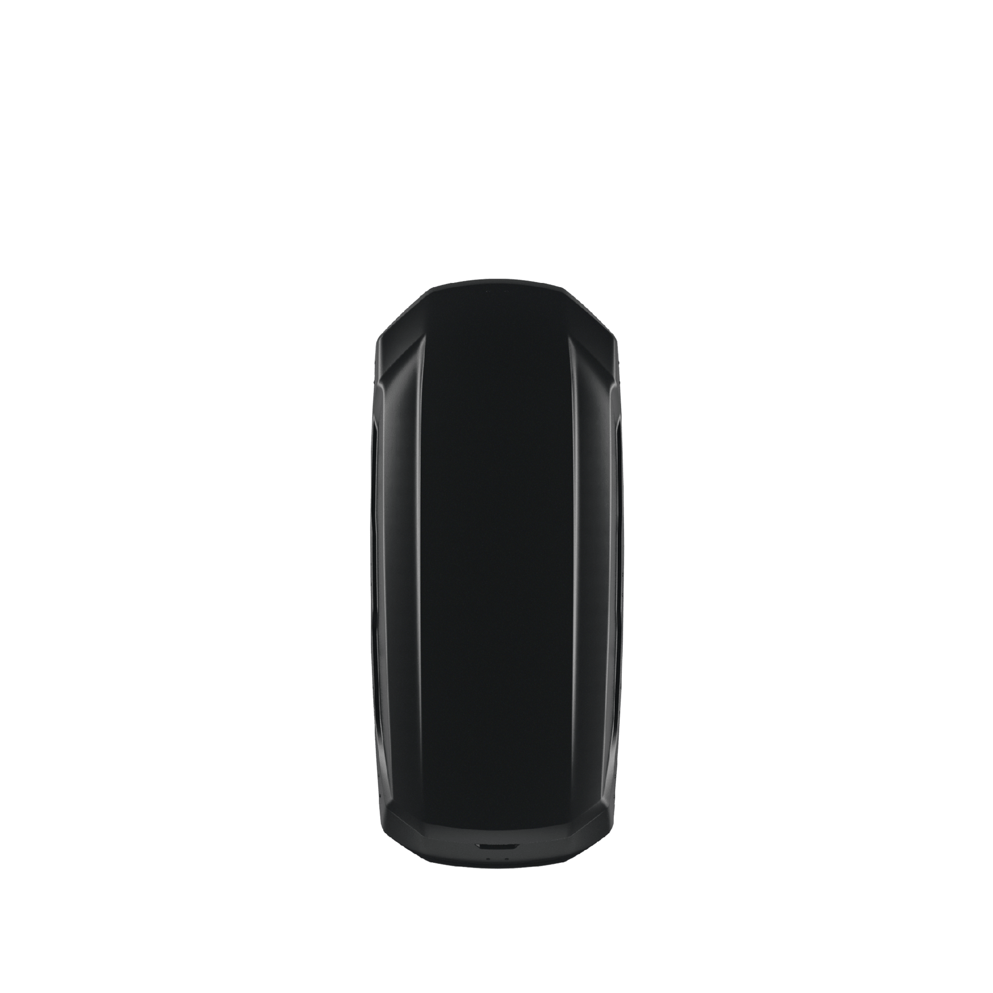 Black Thule Pulse 2 L roof box, streamlined and durable ASA-ABS plastic, top-down view.