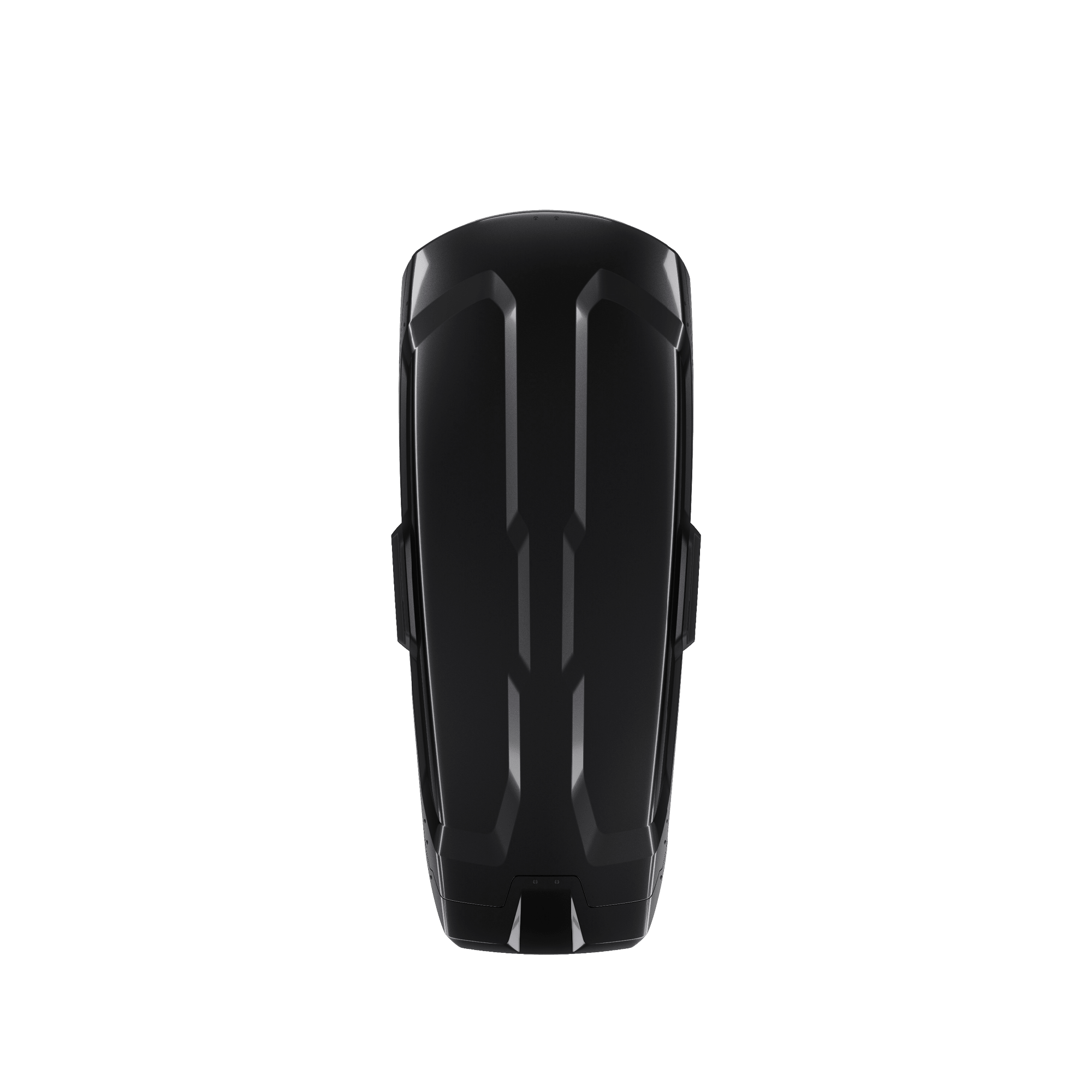 Thule Vector M black metallic ABS plastic roof cargo box with sporty design.